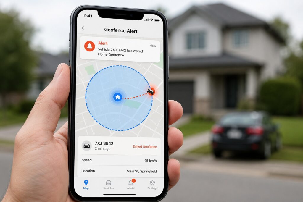 GPS tracker with geofencing