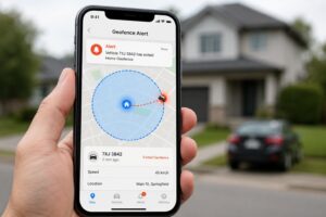 GPS tracker with geofencing