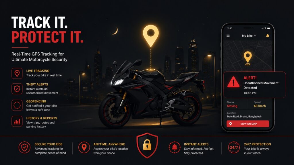 GPS tracker for motorcycle theft protection Bangladesh
