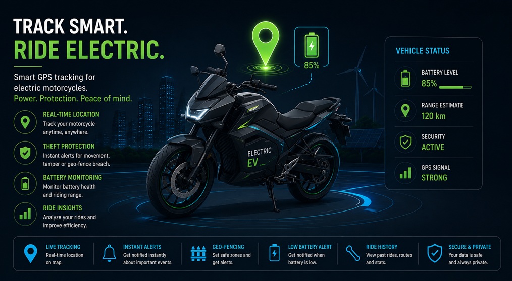 GPS tracker electric motorcycle